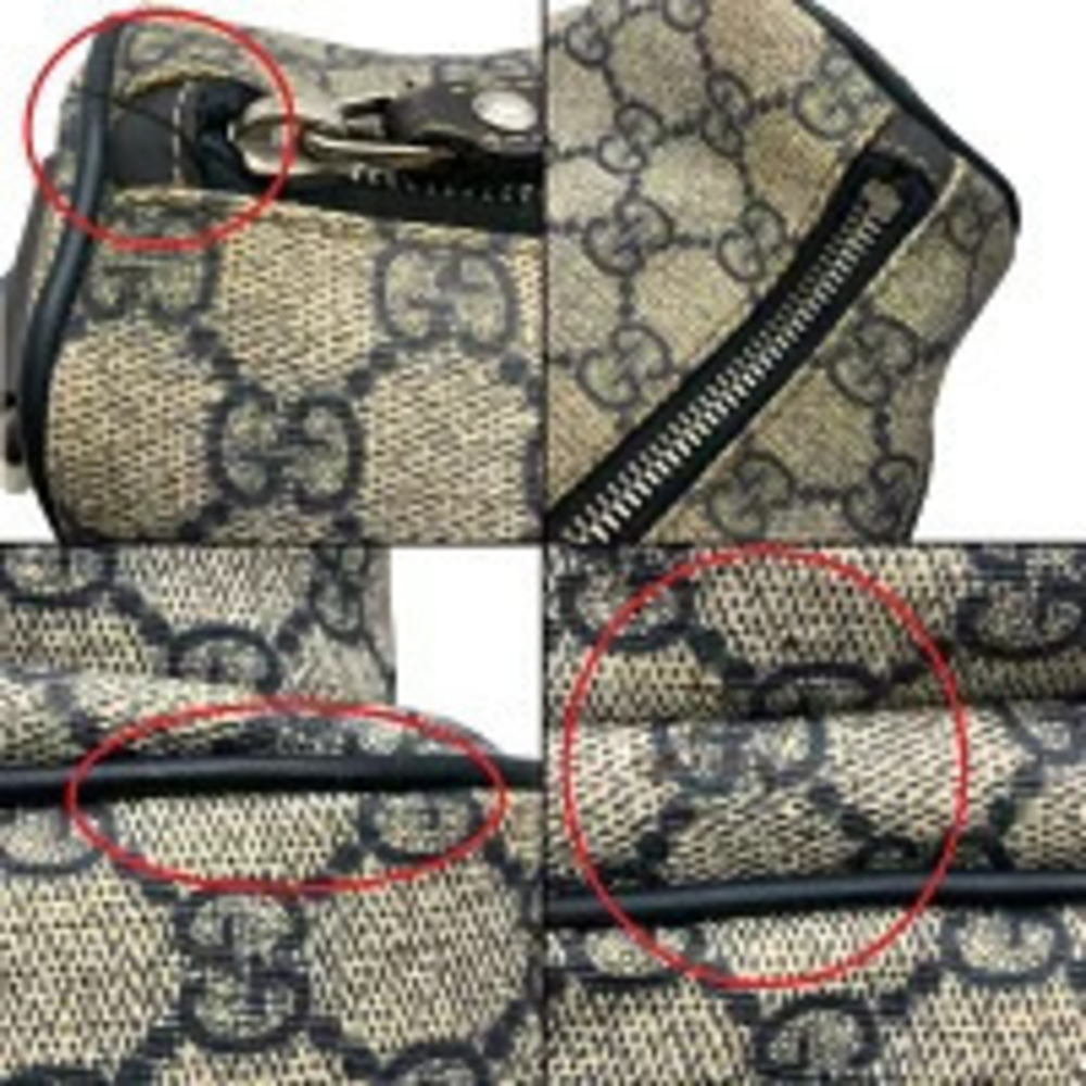 Gucci Crossbody GG Blue Shoulder Bag Logo Supreme Beige Navy Canvas - Picture 12 of 13